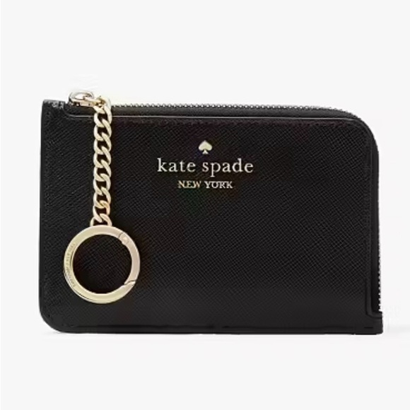 kate spade Handbags - Kate Spade Wallet Keychain Black Madison Medium L-zip Card Holder